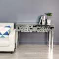 clear mirror round spot console table